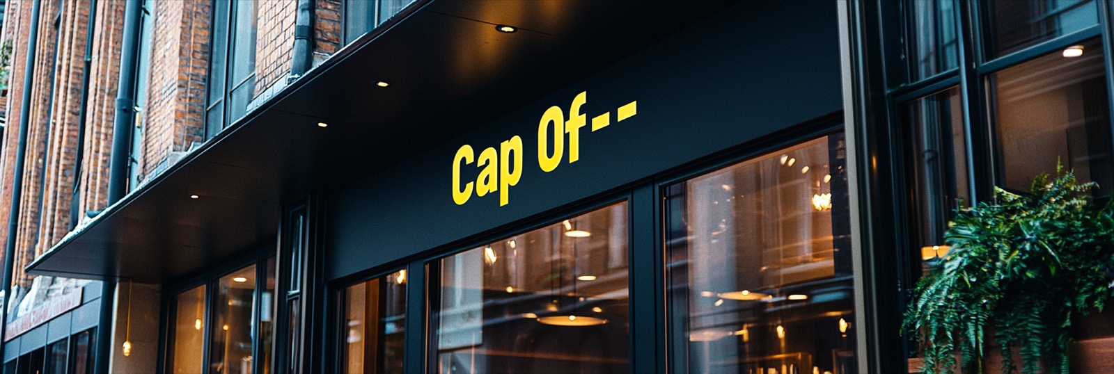 Modern barber studio interior with bold lighting